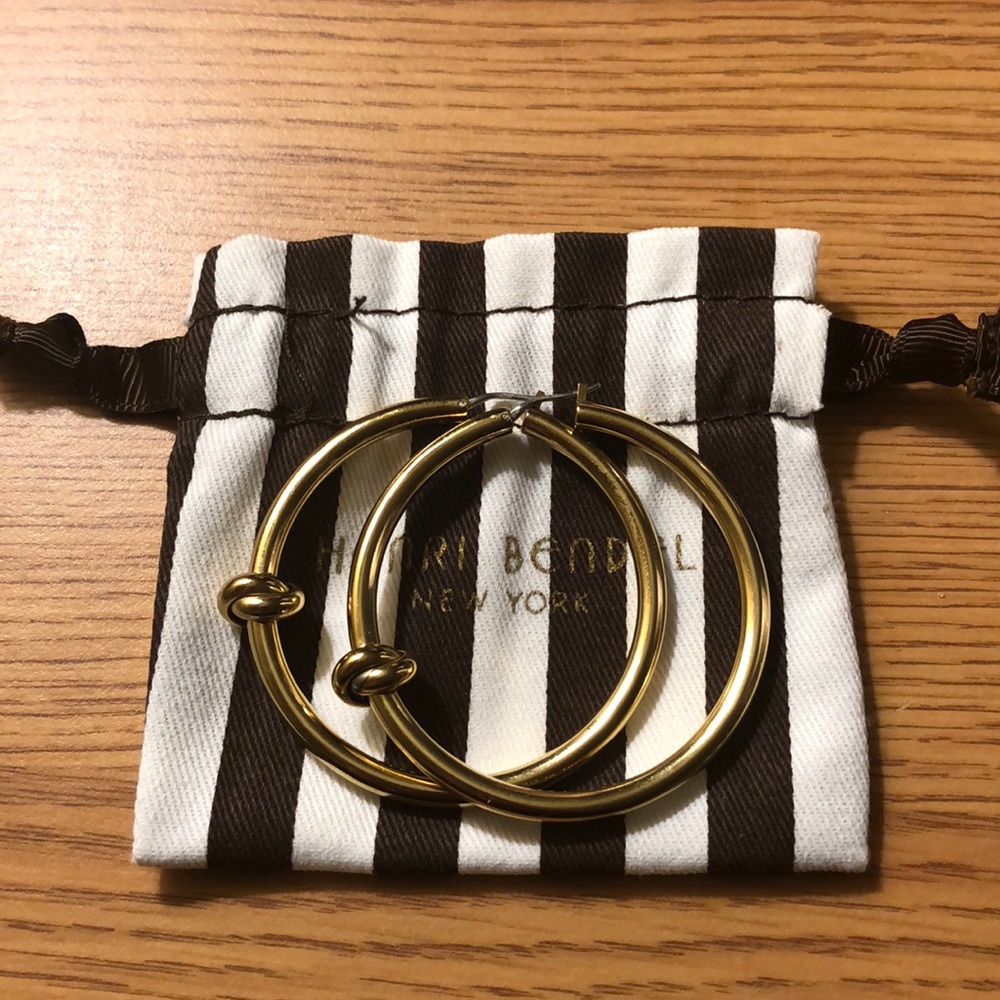 Henri Bendel Gold Knot Hoops